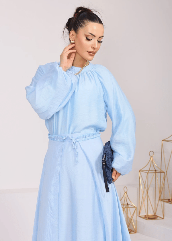 New Collection Mavi Etekli Takım